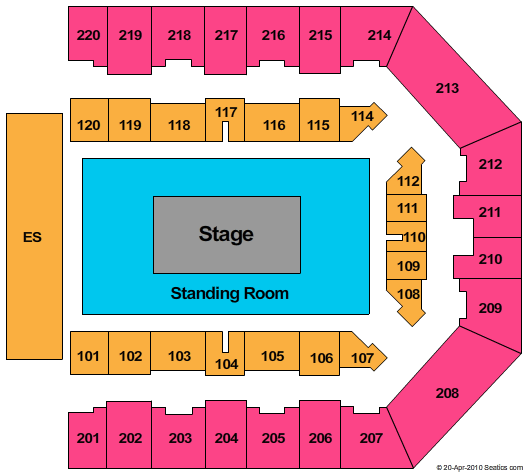 Utilita Arena Sheffield Center Stage w/GA Floor Seating Chart